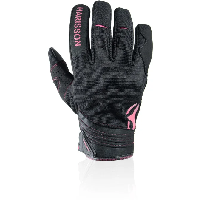 Guanti Donna Moto Estivi in Tessuto Certificati Harisson SPLASH EVO Lady Nero Fucsia Economico