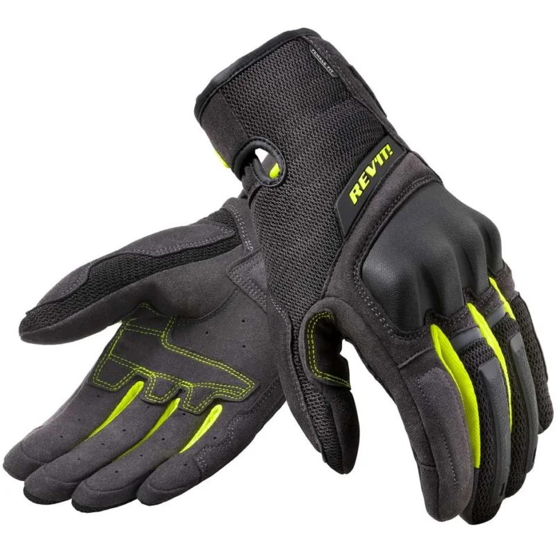 Guanti Donna Moto Estivi Rev'it VOLCANO Ladies Nero Giallo Fluo Più Venduto