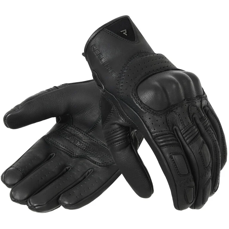 Popolare Guanti Moto In Pelle REBELHORN THUG II Traforato Nero