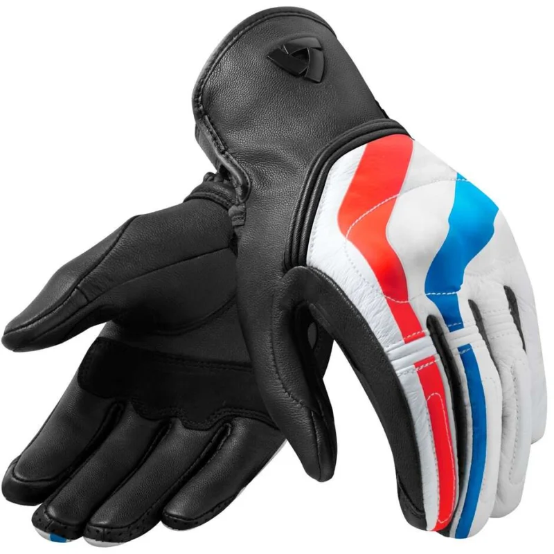 Guanti Moto in Pelle Rev'it REDHILL Rosso Blu Spedizione Gratuita