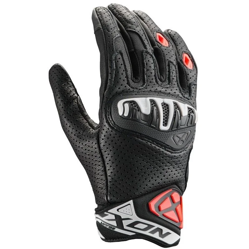 Nuovo Arrivo Guanti Moto Ixon MIRAGE LEATHER Nero Bianco Rosso