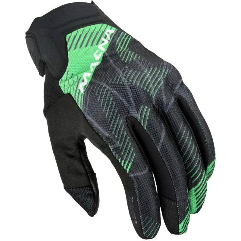 Guanti Moto Macna Obtain Leer Nero / Verde Nuova Collezione