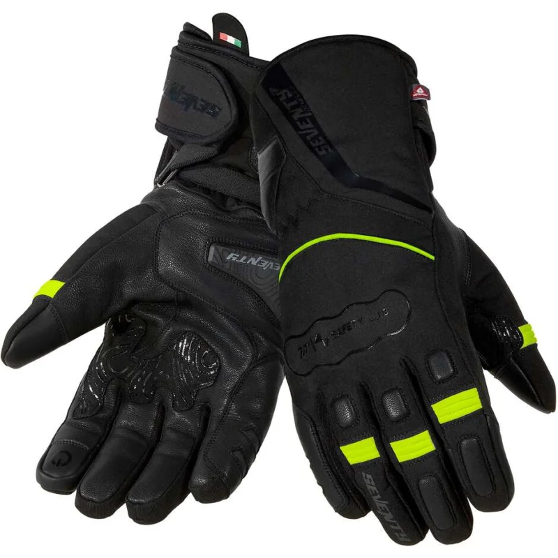 Popolare Guanti Moto Seventy Degrees SD-T7 GOBI Nero Giallo