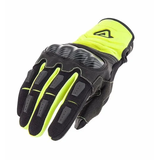 Direttamente Dal Produttore Gloves Moto Cross Enduro Acerbis Carbon G 3.0 Fluorescent Yellow Black
