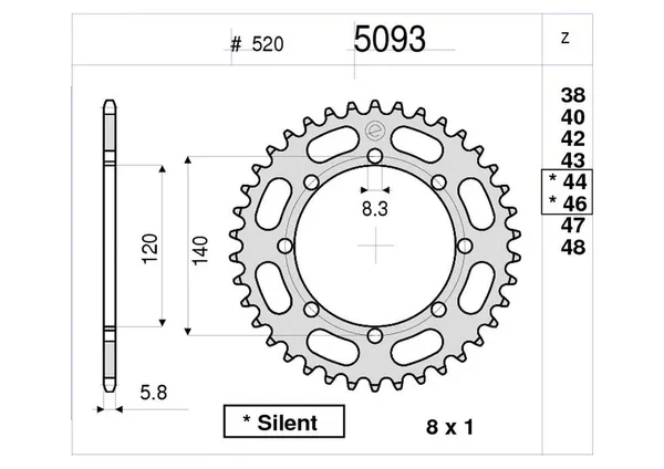 365093R46 - CORONA OGNIB. Z46 KAWASAKI PASSO 520 Offerta Lampo