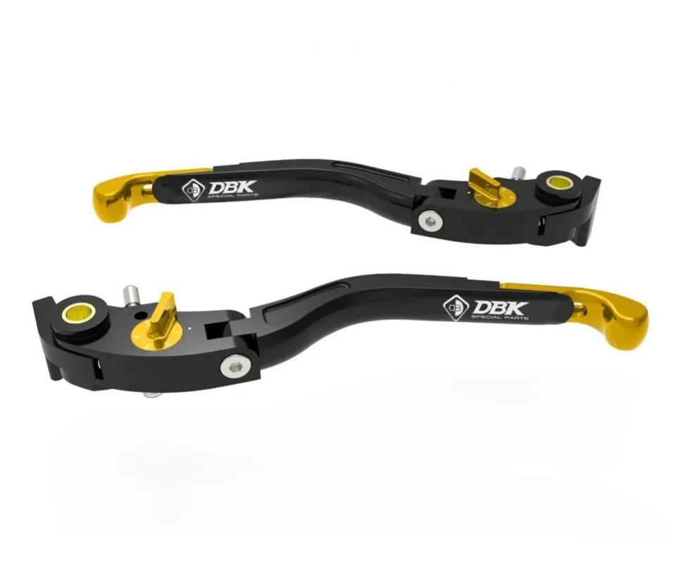 Nuova Collezione Leve Freno / Frizione Regolabili Eco Gp 2 Nero Oro Dbk Per Ktm 1390 Super Duke R EvoModelli dal 2024 al 2026 LEA16B