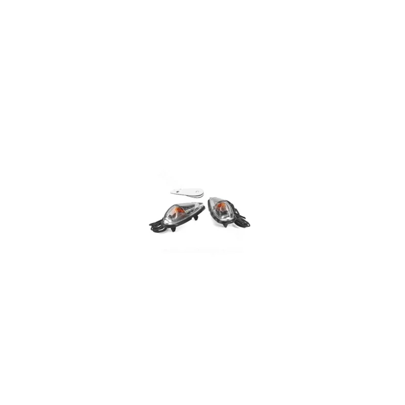 206190 COPPIA FRECCE DIAMANT TRASPARENTE CARBON LOOK ADESIVE MOTOCICLI SCOOTER- Scelto Dai Clienti